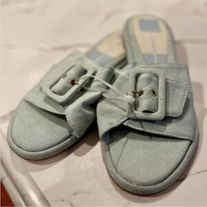 Dolce Vita Albey Slide Sandals Light Blue Denim Fabric Buckle
Open Toe NWT Sz 10